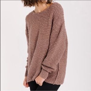 Free People Brown Crew Neck Sweater
